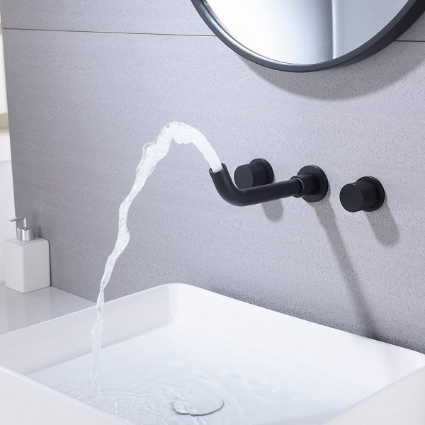 Cascada Modern Design Wall Mounted Bathroom Sink Faucet (Waterfall)