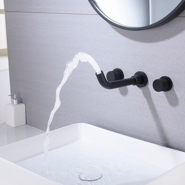 Cascada Modern Design Wall Mounted Bathroom Sink Faucet (Waterfall)