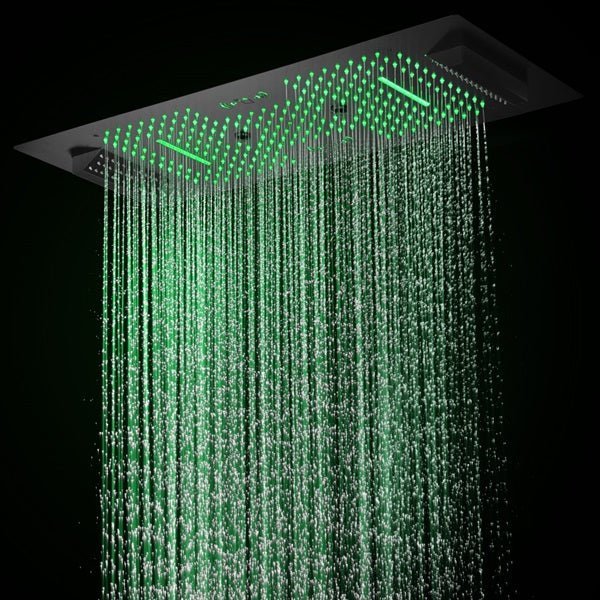 Cascada Genoa 16"x36" Matte Black Music LED Digital Shower System - Cascada Showers