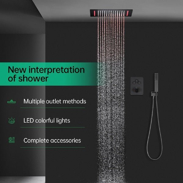 Cascada Genova 14"x20" Rainfall LED Shower Set - Cascada Showers