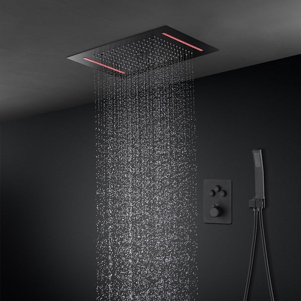 Cascada Genova 14"x20" Rainfall LED Shower Set - Cascada Showers