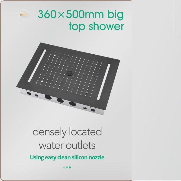 Cascada Genova 14"x20" Rainfall LED Shower Set - Cascada Showers