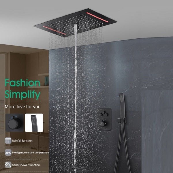 Cascada Genova 14"x20" Rainfall LED Shower Set - Cascada Showers