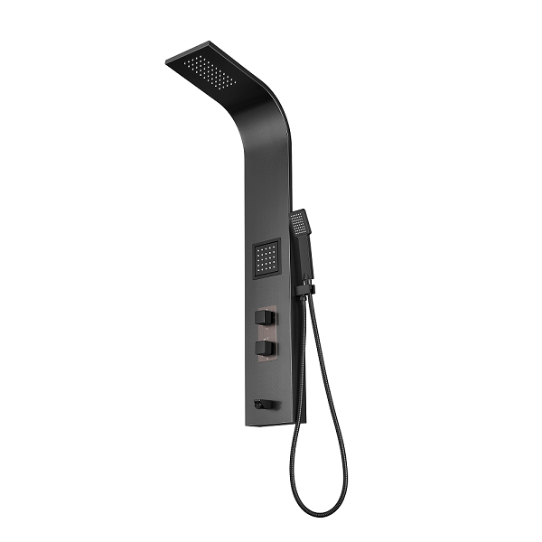 Cascada Showers 47" Matt Black Indoor Shower Panel: Modern Luxury for Your Bathroom - Cascada Showers