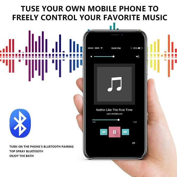 Cascada Venice 23"x31" Matte Black Music LED Showerhead - Cascada Showers