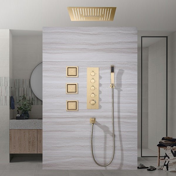 16” Square LED Music shower system - Cascada Showers