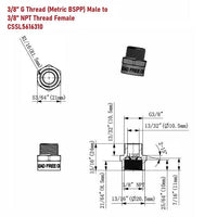 G Thread (Metric BSPP) Male to NPT Thread Female Pipe Fitting Adapter - Lead-Free Adapter - Cascada Showers
