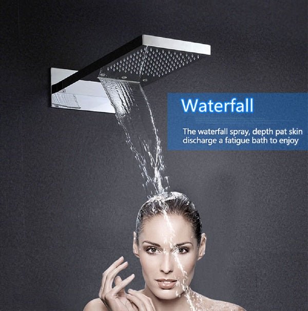 Rainfall, Waterfall, and Handheld shower modes.