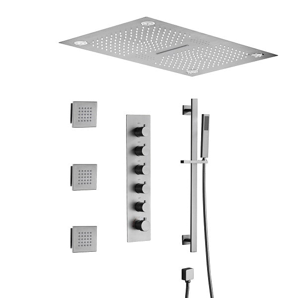 Polished chrome Cascada Music LED Shower System