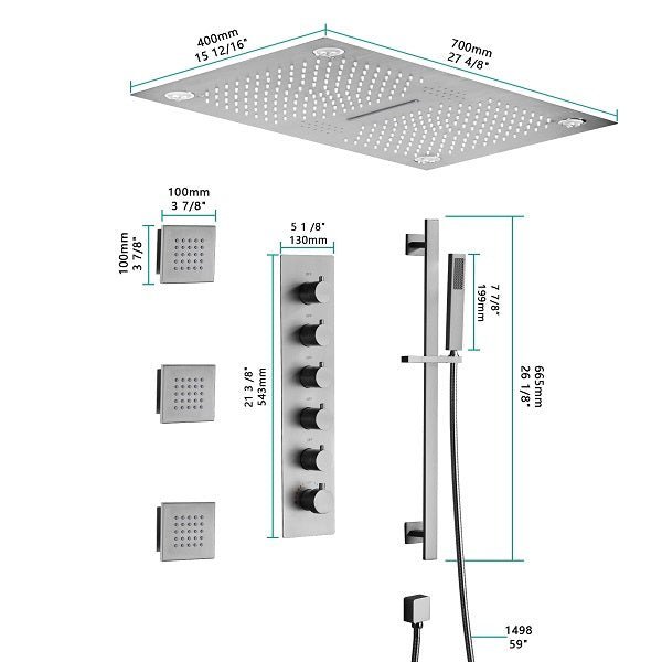 Cascada LED shower with rainfall function