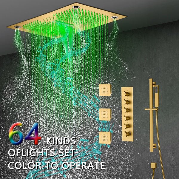 Modern Music LED Shower System with 64-color lights