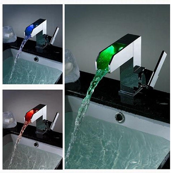 Color Changing LED Waterfall Sink Faucet - Cascada Showers