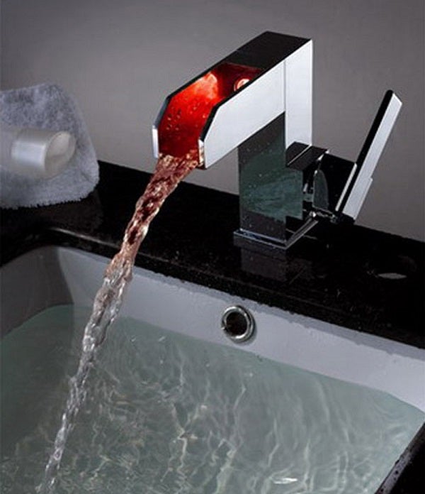Color Changing LED Waterfall Sink Faucet - Cascada Showers