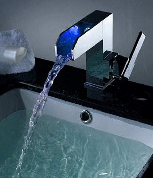 Color Changing LED Waterfall Sink Faucet - Cascada Showers