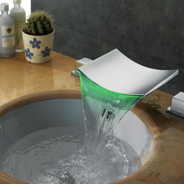 Color Changing LED Waterfall Sink Faucet - Cascada Showers
