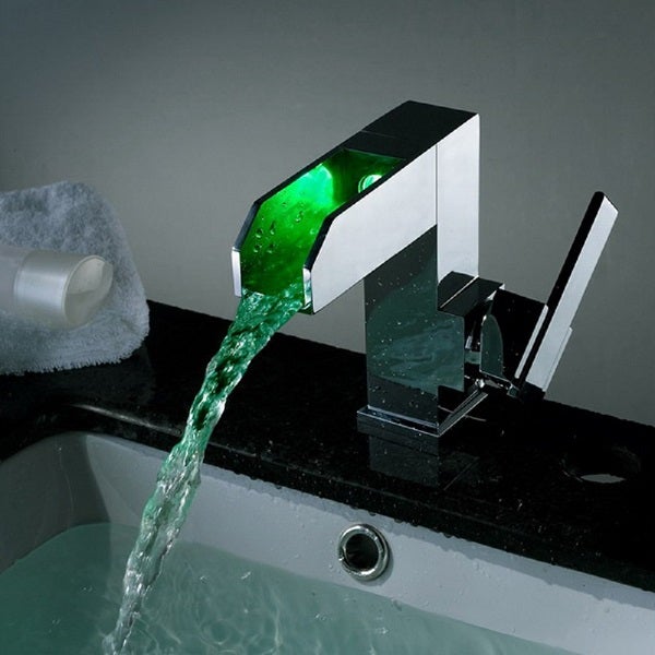 Color Changing LED Waterfall Sink Faucet - Cascada Showers