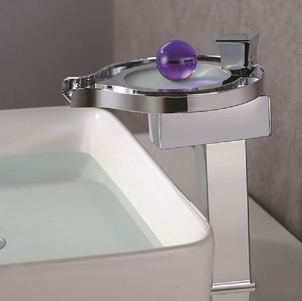Color Changing LED Waterfall Vessel Faucet - Cascada Showers