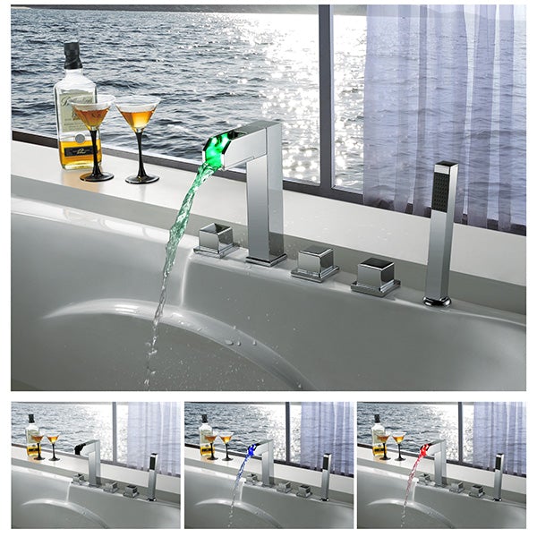 Deck Mounted Water Power LED Sink Faucet (Chrome Finish) - Cascada Showers