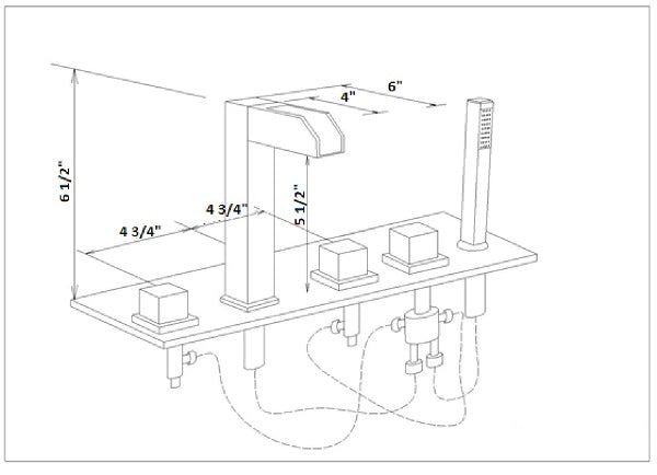Deck Mounted Water Power LED Sink Faucet (Chrome Finish) - Cascada Showers