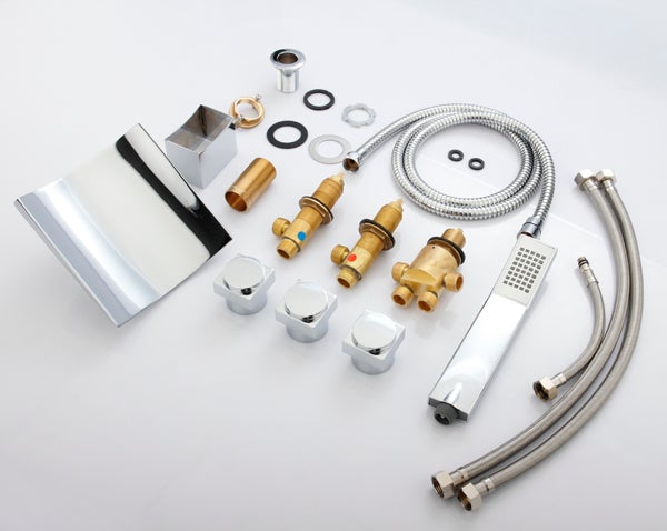 Deck Mounted Water Power Square LED Bathroom Sink Faucet - Cascada Showers