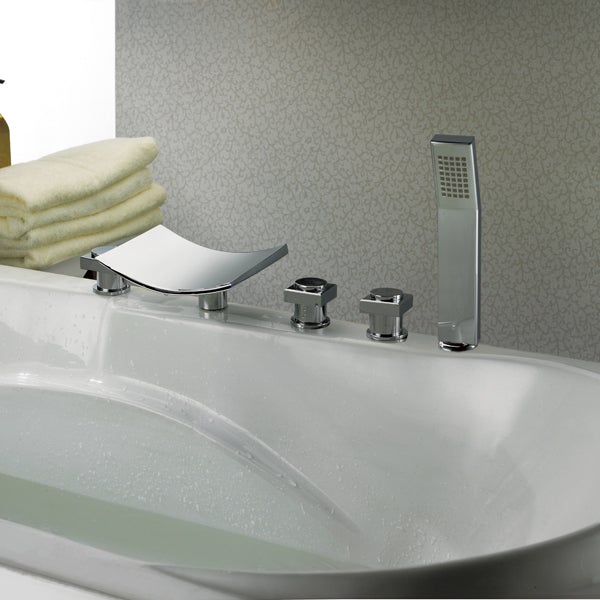 Deck Mounted Water Power Square LED Bathroom Sink Faucet - Cascada Showers