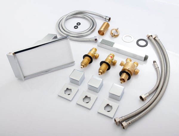 Deck Mounted Water Power Square LED Sink Faucet, Polished Chrome - Cascada Showers