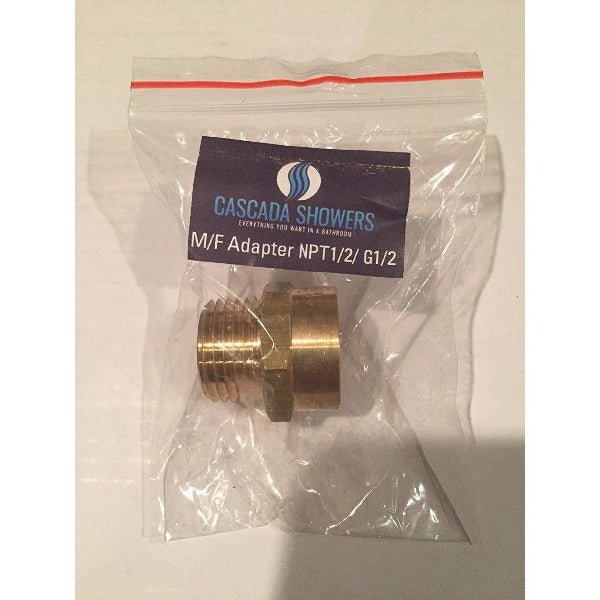 G Thread 1/2" Female to NPT Thread 1/2" Male Pipe Fitting Adapter - Cascada Showers