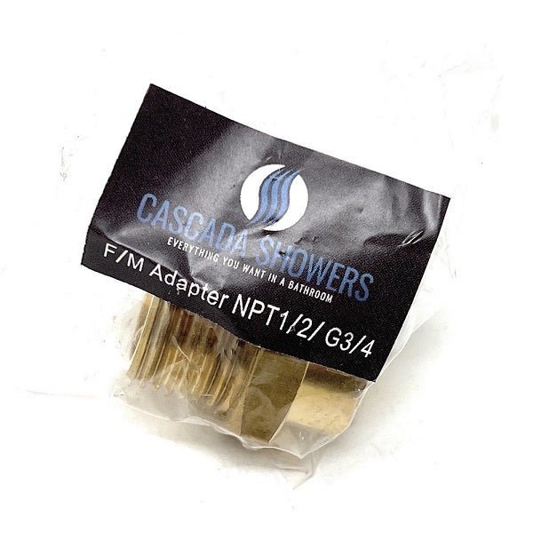 G Thread (Metric BSPP) Male to NPT Female Adapter - Lead Free (3/4" x 1/2") - Cascada Showers