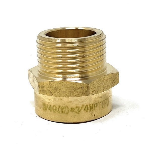 G Thread (Metric BSPP) Male to NPT Female Adapter - Lead Free (3/4" x 3/4") - Cascada Showers