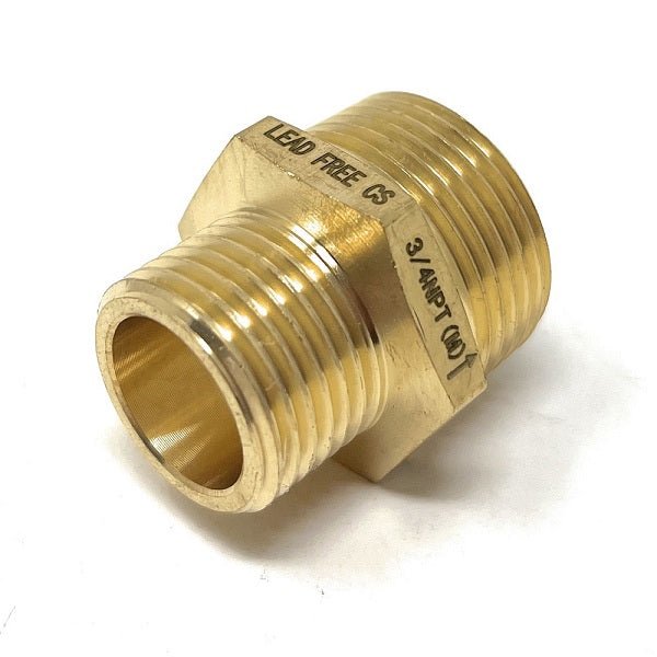1/2" G Male to 3/4" NPT Male Brass Adapter by Cascada Showers – Lead-Free Plumbing Fitting