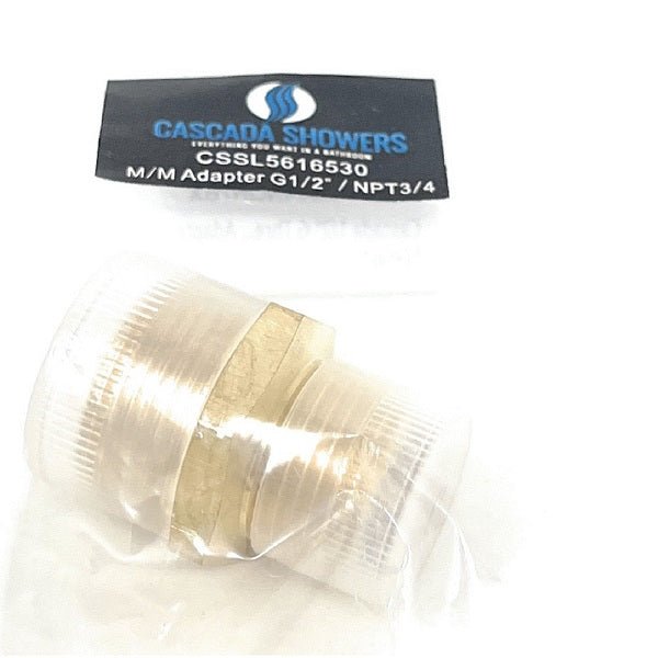 Heavy-Duty 1/2" G Male to 3/4" NPT Male Brass Thread Adapter – Leak-Proof Fitting
