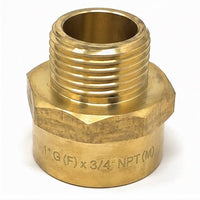1 inch BSPP female to 3/4 inch NPT male brass plumbing adapter