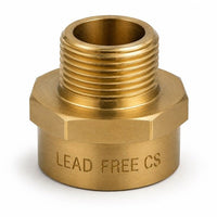 Lead-free brass 1 inch G female to 3/4 inch NPT male pipe adapter
