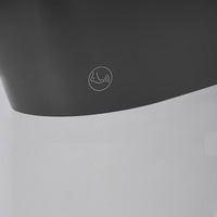 Foot sensor at base of matte gray Milano toilet for hands-free auto flush activation