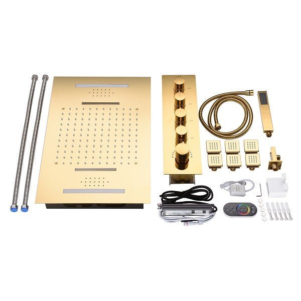 Full package contents laid out for the Cascada Serenity system