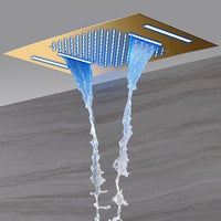 Waterfall function on the Serenity LED shower system