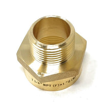 Lead free brass BSPP to NPT adapter showing male and female thread ends