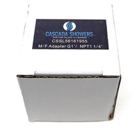 Cardboard box with a Cascada Showers adapter on top