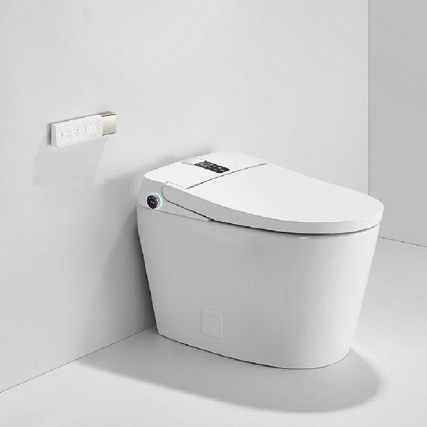 Milano white smart toilet front view with closed lid and modern one-piece ceramic design