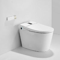 Milano white smart toilet front view with closed lid and modern one-piece ceramic design