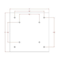 Square rainfall shower head dimensions and thickness detail