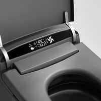 Magic Knob side control panel on Milano matte gray toilet for temperature adjustment