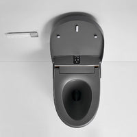 Feminine wash gentle bidet spray on Milano matte gray toilet with adjustable temperature