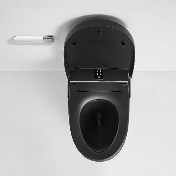 Soft-close seat and lid on Milano smart toilet with quiet damper hinge