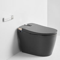 Soft-close seat and lid on Milano smart toilet with quiet damper hinge mechanism