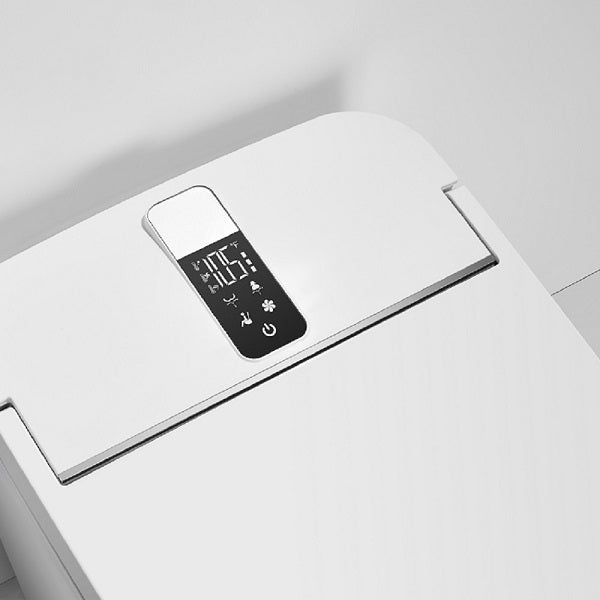 LED temperature display on Milano smart toilet showing real-time water heat level in degrees