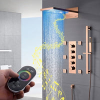 Cascada Capri 9"x22” Music LED Shower System with Bluetooth, LED Lights & Body Jets