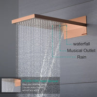 Cascada Capri 9"x22” Music LED Shower System with Bluetooth, LED Lights & Body Jets