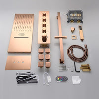 Cascada Capri 9"x22” Music LED Shower System with Bluetooth, LED Lights & Body Jets