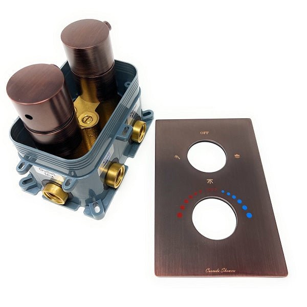 Dual outlet shower valve for modern bathroom remodel